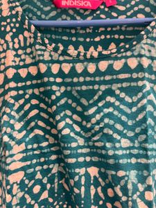 Cute Green Printed Dress