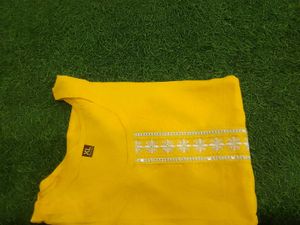 Yellow Embroidered Kurti