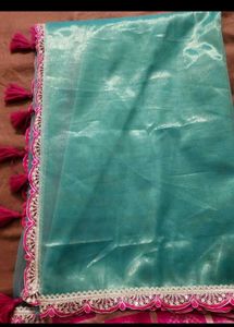 new Supernet saree with blouse piece