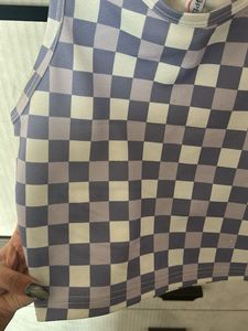 Checkered Crop Tank Top