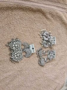 Oxidized Silver Earrings Set