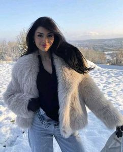 Gray Faux Fur Jacket