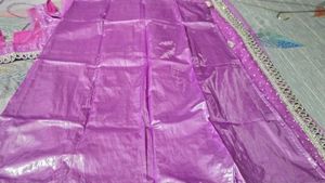 heavy beautiful purple sari with blouse and pettic