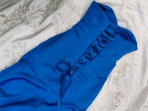 Elegant Blue High Low Dress