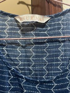 Ritu Kumar Cotton Blue Printed Dress