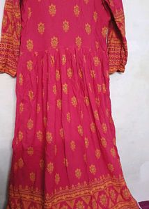 Pink &amp; Gold Anarkali Dress