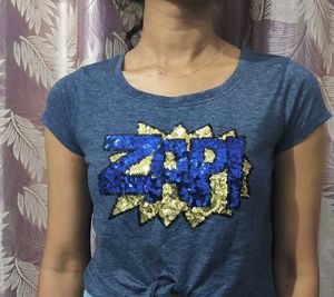 Sequin ZAP! Tie-Front Crop Top