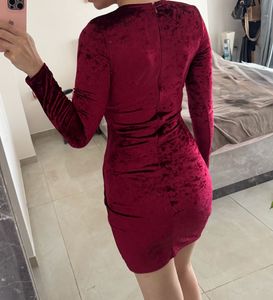 Maroon Velvet Party Dress, size S