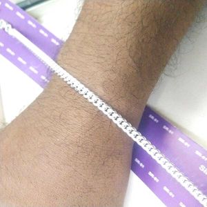 SR91 Pure Silver Curb Chain ⛓️ Bracelet for Man