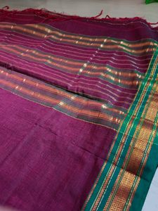 Pure Cotton Maroon Saree 😍