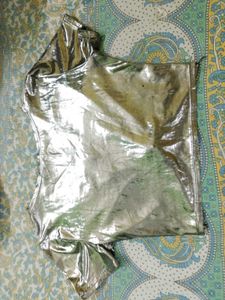 Metallic Silver Party Top