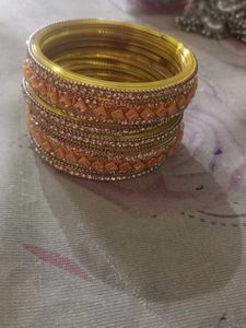 Sparkling Gold Bangles - Set of Several