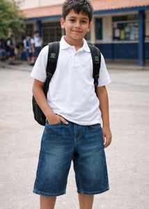 Boy's Denim Shorts & Polo Shirt