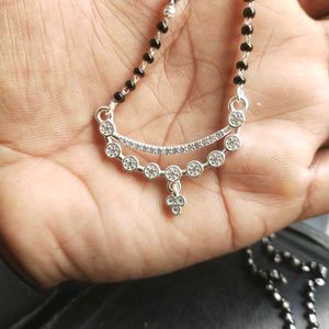 Pure Silver Beautiful White CZ Mangalsutra