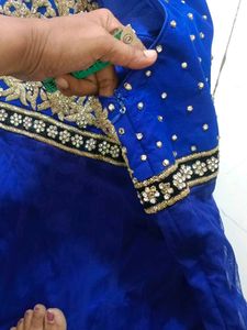 Elegant Blue Embroidered Anarkali Suit