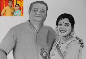 couple portrait painting