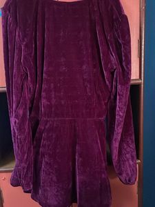 Purple Velvet Long Length Top
