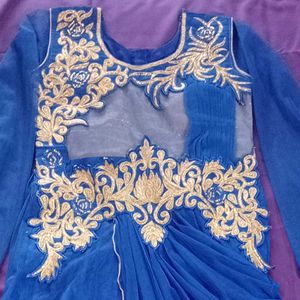 Blue &amp; Gold Embellished Top