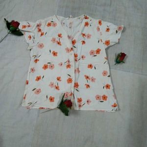 HONEY BY PANTALOON WHITE PRINTED SHIRT STYLE TOP