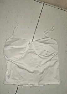 White Sleeveless Crop Top