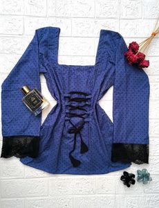 Polka Dot Corset Back Kurti🫶🏻