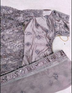 Elegant Grey Embroidered Lehenga Choli Set
