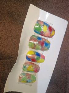 Colorful Glass Press-On Nails