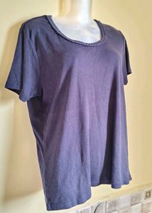 Size  L 🎁Buy 2 Get 1 Free🎁Navy Blue Casual Top