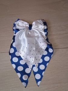 Stylish Blue Polka Dot Hair Bow