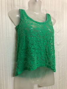 Tezenis Lace Green Sleeveless Top