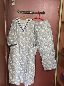 Aurelia Floral Print Kurti Pajama Set