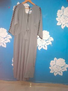 Elegant Grey Embroidered Kurta anarkali