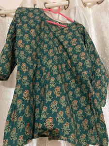 Sea Green Short Kurti top