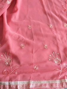 Pink Embroidered Saree