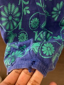 combo- Blue and black Floral Print Pants