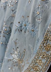 beutiful 😍 soft Georgette Light Blue Saree 🔥