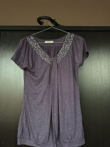 Purple Embellished Top