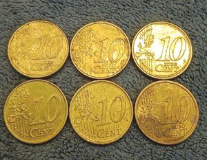 Euro 10 Cents (6 Nos)