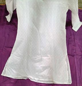 White Cotton short Kurta brand new