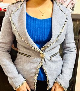 Elegant blue Grey Blazer