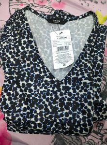 Spotted Print V-Neck Dress