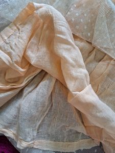Girl&#39;s Cream Colour Net Frock