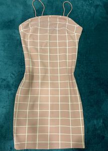 Grid Print Bodycon Dress