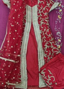 Red &amp; Gold Embroidered Dress