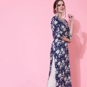 Floral Print Kurti Set
