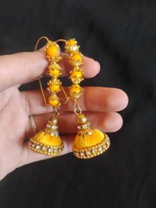 Yellow Tassel Earrings haldi ceremony