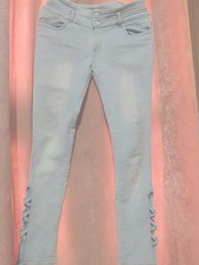 High waisted denim jeans