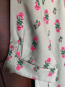 W Sea Green Low High Printed Kurta (16)