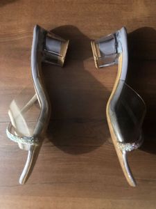 Combo Of Glamorous Gold Heels And Purple Block Hee