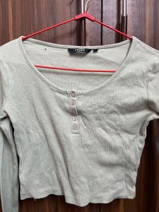 Sage Green Cropped Long Sleeve